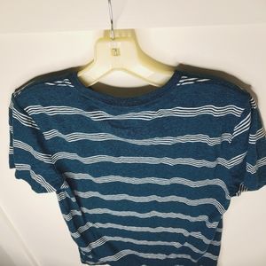 Teal Striped Cotton Tshirt